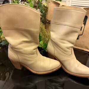 Creme Beige Leather Boot Frye Women's 8.5 US 8.5B